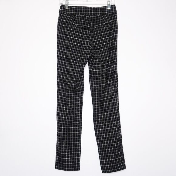 Liz‎ Claiborne Womens Lisa Pants Size 2 Houndstooth Black Grey Office Career - Picture 2 of 8